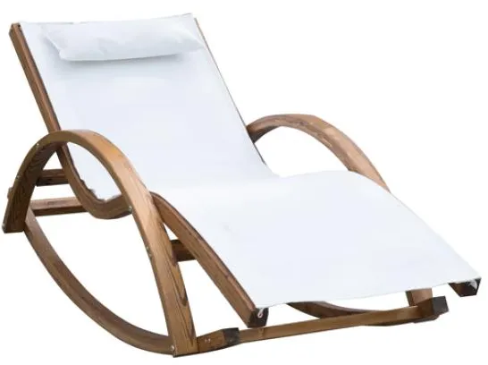 Homeville Lux Sonnenliege aus Lärchenholz mit Schaukel-Funktion 150x60x50cm